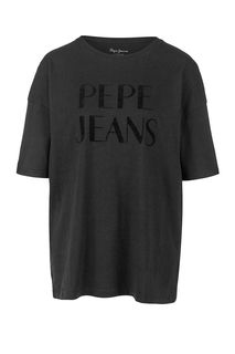Футболка из хлопка с фактурным принтом Pepe Jeans