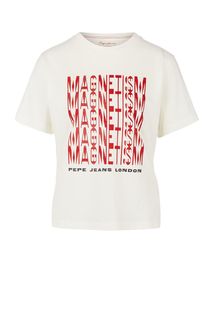 Хлопковая футболка с принтом Pepe Jeans