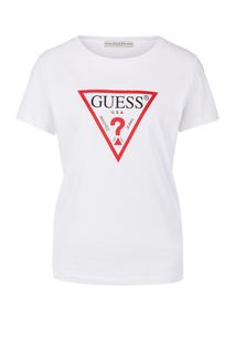 Хлопковая футболка с логотипом бренда Guess