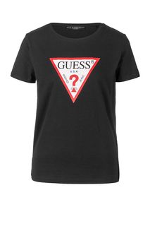 Хлопковая футболка с логотипом бренда Guess
