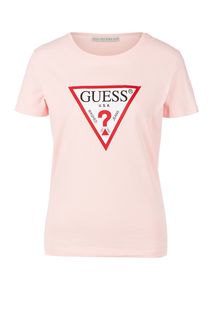 Хлопковая футболка с логотипом бренда Guess