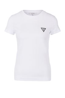 Хлопковая футболка с контрастным принтом Guess