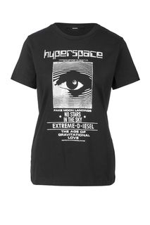 Хлопковая футболка с короткими рукавами Diesel