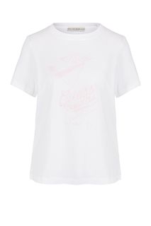 Белая футболка с принтом и вышивкой Guess