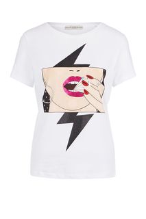 Футболка из хлопка с блестящей отделкой Guess