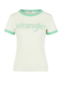 Хлопковая футболка мятного цвета Wrangler
