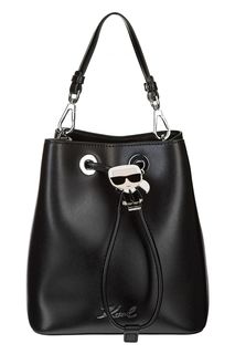 Маленькая кожаная сумка-торба через плечо Karl Lagerfeld