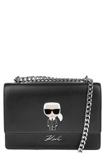 Маленькая кожаная сумка с откидным клапаном Karl Lagerfeld