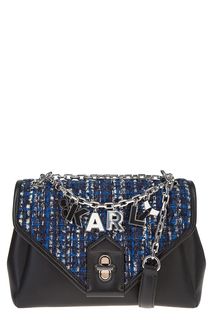 Сумка из текстиля и мягкой кожи с металлическим декором Karl Lagerfeld