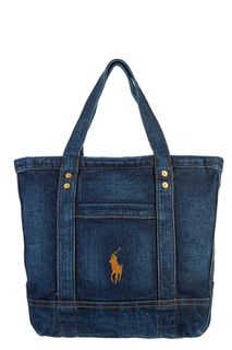 Синяя джинсовая сумка с одним отделом на молнии Polo Ralph Lauren