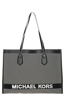 Вместительная текстильная сумка с одним отделом Bay Michael Michael Kors