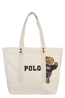Вместительная сумка из хлопка с одним отделом на молнии Polo Ralph Lauren