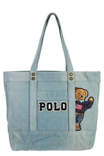 Вместительная сумка из денима с одним отделом на молнии Polo Ralph Lauren