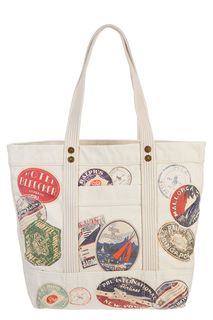 Вместительная сумка из хлопка с декоративным принтом Polo Ralph Lauren