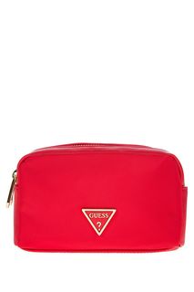 Текстильная косметичка красного цвета Guess