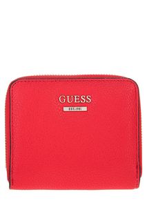 Кошелек красного цвета на молнии Guess