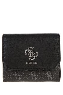 Кошелек черного цвета с двумя отделами для купюр Guess