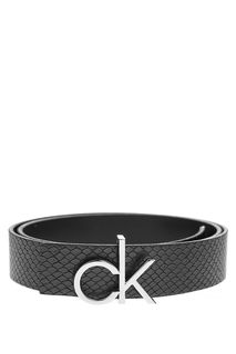 Двусторонний кожаный ремень с тиснением Calvin Klein Jeans