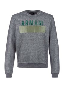 Серый свитшот с принтом Armani Exchange