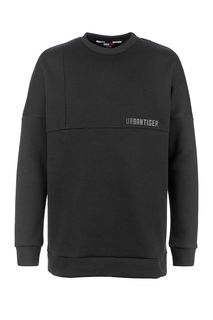 Черный свитшот с логотипом бренда Urban Tiger