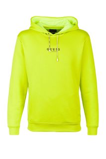 Желтая толстовка с капюшоном и карманами Guess