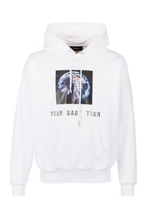 Хлопковая толстовка белого цвета с капюшоном Diesel