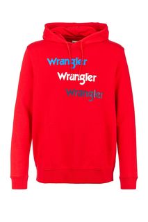 Красная хлопковая толстовка с капюшоном Wrangler