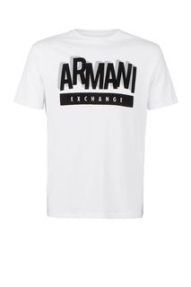 Хлопковая футболка с бархатным принтом Armani Exchange