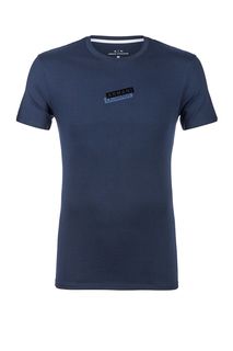 Синяя хлопковая футболка Armani Exchange