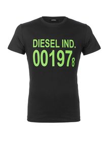 Хлопковая футболка с короткими рукавами Diesel