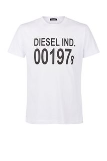 Хлопковая футболка с короткими рукавами Diesel