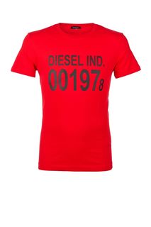 Хлопковая футболка с круглым вырезом Diesel