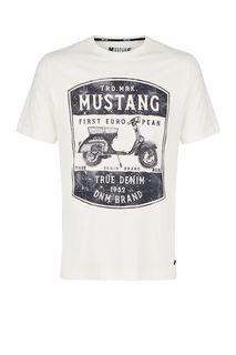 Хлопковая футболка с короткими рукавами Mustang