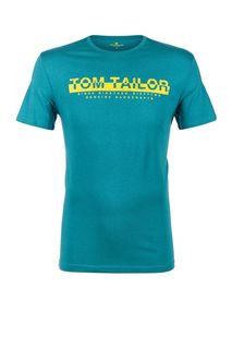 Хлопковая футболка с круглым вырезом Tom Tailor