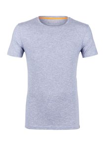 Синяя хлопковая футболка с круглым вырезом Tom Tailor Denim