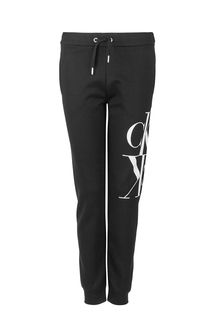 Черные брюки джоггеры с монограммой бренда Calvin Klein Jeans