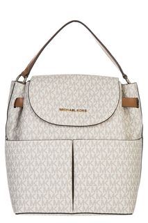 Рюкзак молочного цвета с монограммой бренда Bedford Michael Michael Kors