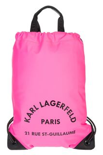 Вместительный текстильный рюкзак с декоративным принтом Karl Lagerfeld