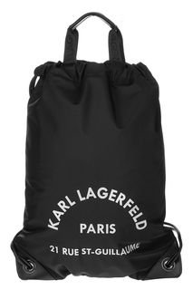 Вместительный текстильный рюкзак со светоотражающим принтом Karl Lagerfeld