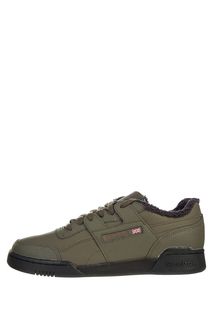 Утепленные кожаные кроссовки цвета хаки Workout Plus Reebok Classic