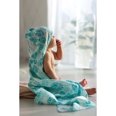 Простынка с уголком муслиновая для купания AmaroBaby Bath time 120х70 Листья