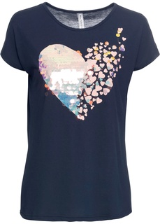 Футболка с пайетками Bonprix