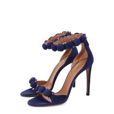 Замшевые босоножки с декором Alaia