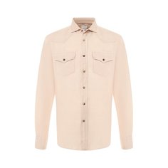 Рубашка из смеси льна и хлопка Brunello Cucinelli