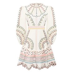 Платье из смеси льна и хлопка Zimmermann