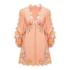 Платье из смеси льна и хлопка Zimmermann