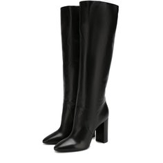 Кожаные сапоги Lou на устойчивом каблуке Saint Laurent