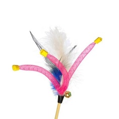 Игрушка для кошек Gosi Дразнилка с перьями и трубочками, 3x60см