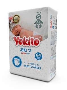Подгузники для новорожденных на липучках YOKITO PREMIUM S (3-6 кг) 82 шт.