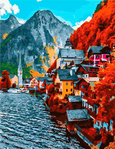 Картина по номерам Paintboy "Городок у скалы", 40x50
